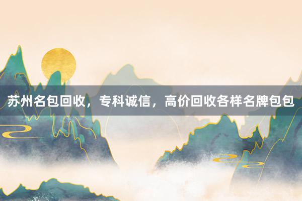苏州名包回收，专科诚信，高价回收各样名牌包包
